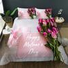 Mother's Day King Queen Duvet Cover Express Love For Mom Wife Bedding Set Colorful Floral Quilt Cover Polyester Comforter Cover