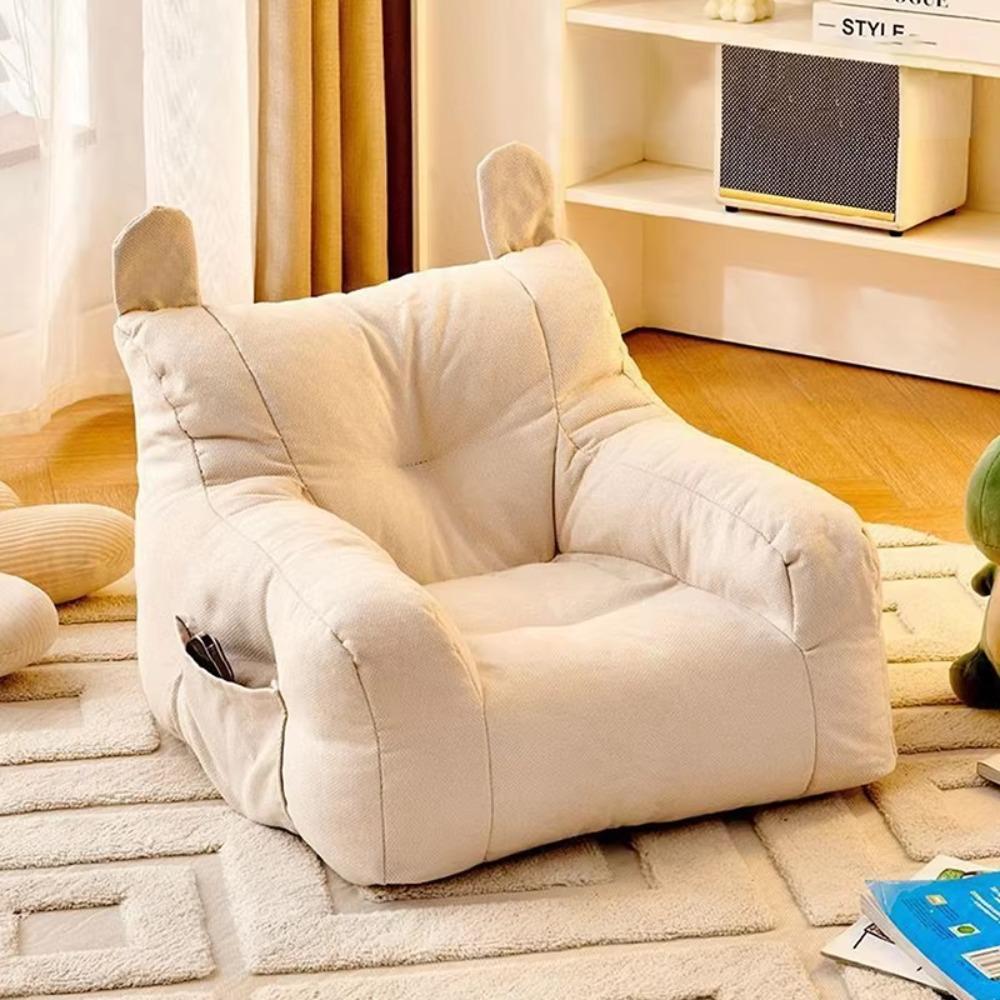 Soft Fabric Lazy Sofa Comfortable Ergonomic Kids Sofa Chair Bear Shaped Fluffy sofa Living Room