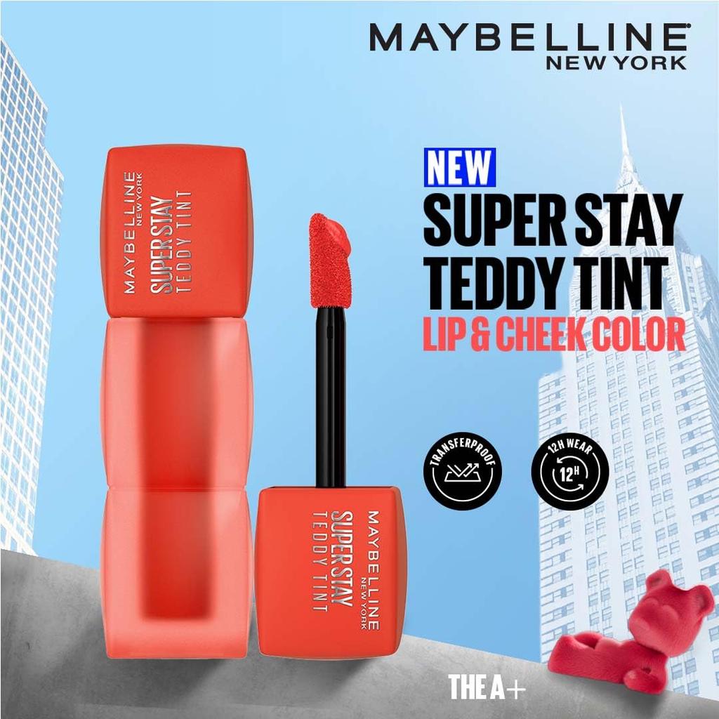 Maybelline New York Super Stay Teddy Tint Цвет для губ и щек 5 мл Стойкий матовый финиш А+
