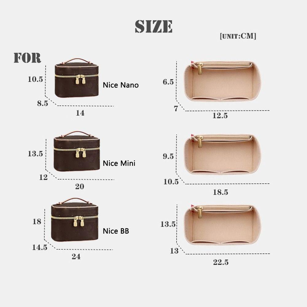Фетровый органайзер-вставка для сумки, хранение, организация, подкладка для сумки, поддержка, портативная внутренняя сумка для LV Nice Nano/Mini/BB/Vanity