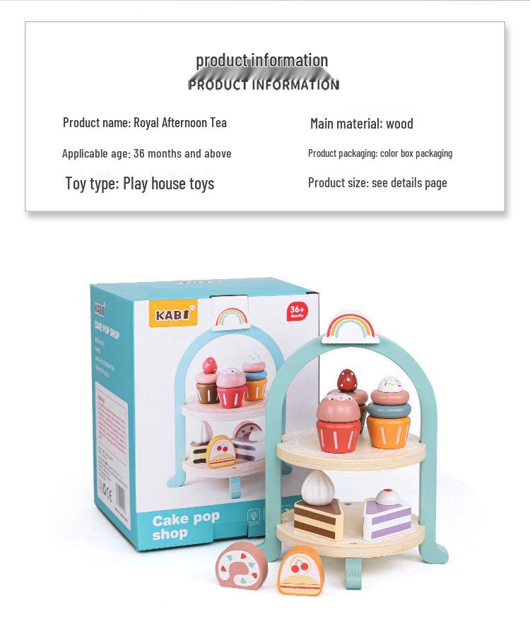 Children's Royal Tea Party Playset: Interactive Double-Layer Cake Stand & Educational Toy