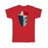 Подарочная футболка : Флаг Панамы Череп Панамские Национальные Цвета