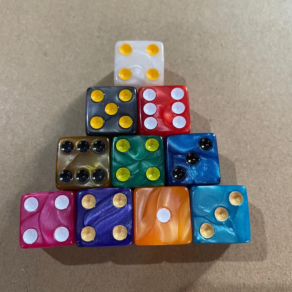 Набор акриловых 16-мм кубиков Разноцветные шестигранные кубики Кубики с точками Игровые Квадратные блоки Обучающая игрушка для обучения математике для детей