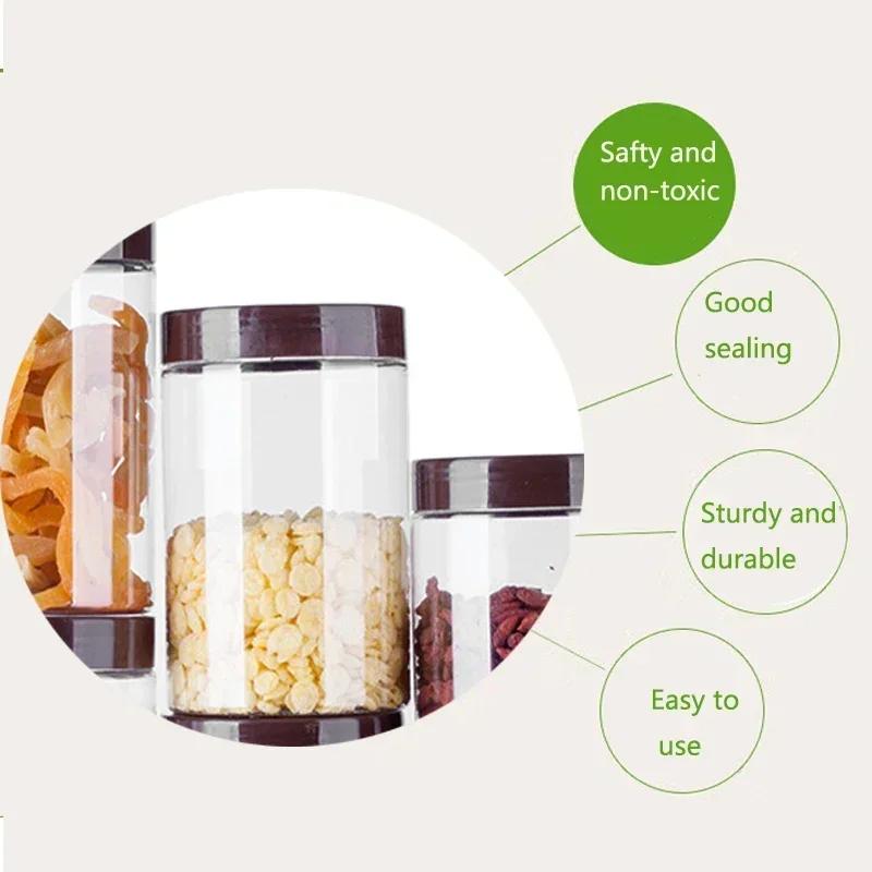 11 шт. Банки для хранения продуктов с крышкой для кофе, прозрачные, для конфет, печенья, герметичные банки, пустой пластиковый контейнер для круп, прозрачный кухонный контейнер