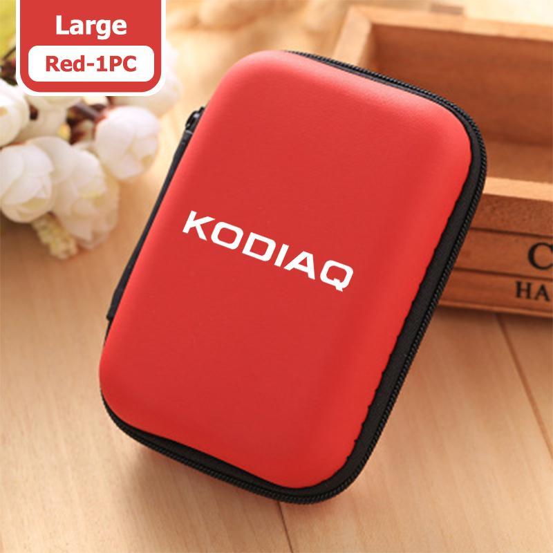 AAABR1 For Skoda Portable Mini Car Earphone Data Cable Charger Storage Bag Accessories Kodiaq Fabia Kamiq Karoq Octavia 2 3 Rapid Scala