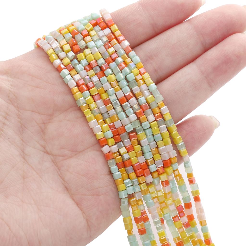 180 шт. стеклянная поверхность квадратный интервал бусины для DIY браслеты ожерелья изготовление ювелирных изделий