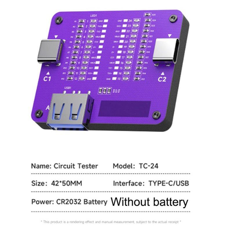 A60ZTC-24 Двухголовочный Type-C Тестер Линий Для Телефонов Материнская Плата Катушка Индуктор Детектор Инструмент для Ремонта Быстрая Проверка Неисправностей