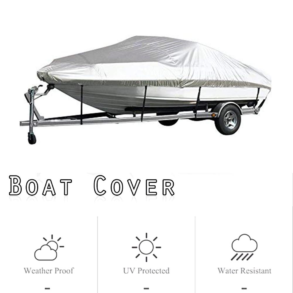5 Sizes Boat Cover 300D Oxford Fabric Outdoor Protection Waterproof Reflective Anti-smashing Tear Proof Fit Bass Boats 20-22FT