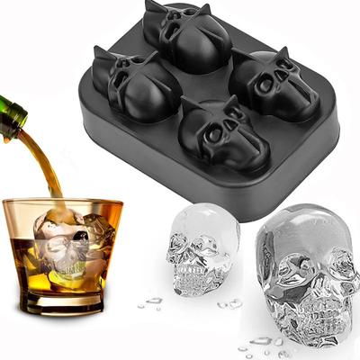 Креативный бар DIY отсек для льда виски трехмерная форма для кубиков льда отсек для льда 4 даже силиконовая форма для кубиков льда с черепом