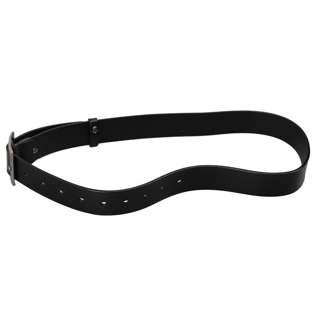 Мужской ремень кожаный ретро серебряная пряжка простой легкий ремень черный с дыроколом 115 см