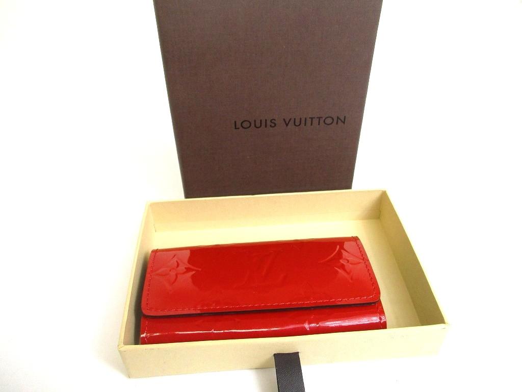 Authentic LOUIS VUITTON Vernis Red Leather Multicles 4 Pics Key Cases #b084  Seller refurbished