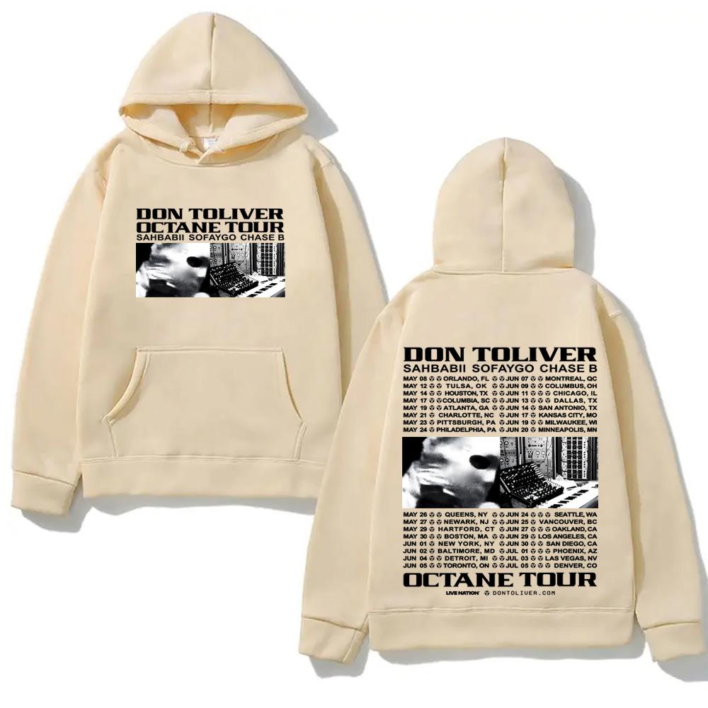 Худи рэпера DON TOLIVER OCTANE TOUR 2026 Хип-хоп Графический Принт Худи Классические Мягкие Панк Худи Свитшоты Флис