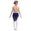 Kids Girls Lyrical Dance Performance Costume Sleeveless Rhinestone Ballet Gymnastic Leotard Figure Skating Competition Dancewear