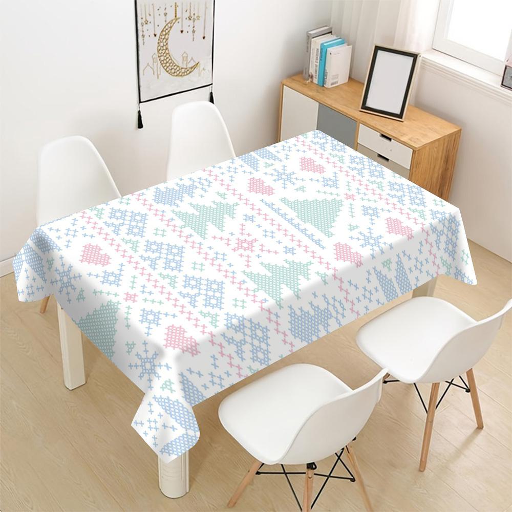 1pc Tablecloth with Christmas Tree Pattern, Soft And Durable, Exquisite Print, Suitable for Daily Use, Holiday Parties, And Indoor/Outdoor Activities