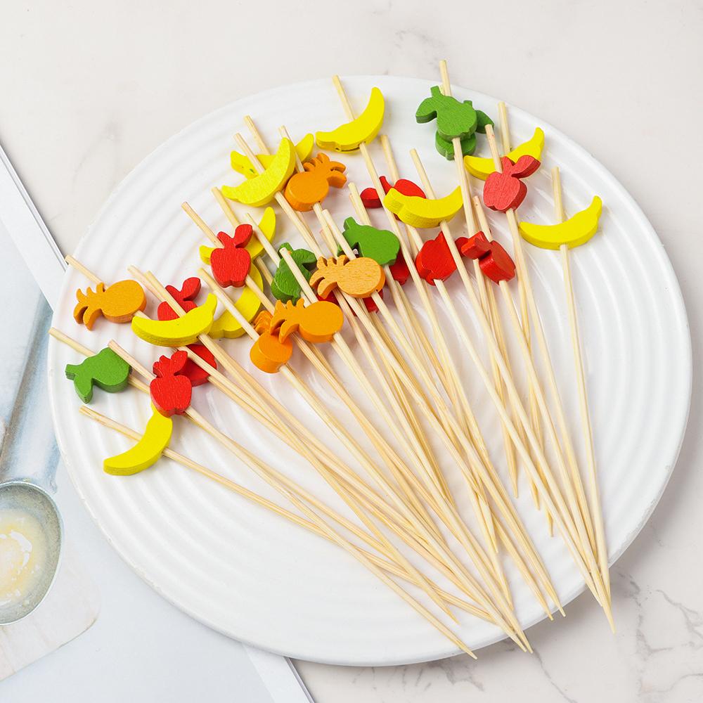 Fork Salad Vegetable Sticks Fruit Sticks Food Fruit Cocktail Decor Handmade Toothpicks Bamboo Picks
