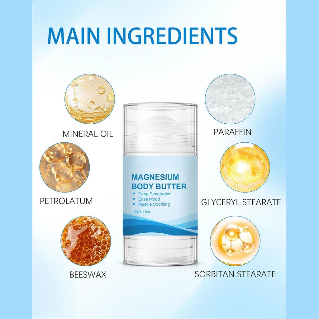 Магниевая палочка для тела увлажняющая кожа успокаивающая суставы улучшающая сон крем-палочка фиксирует влагу в коже 1 шт 40 г