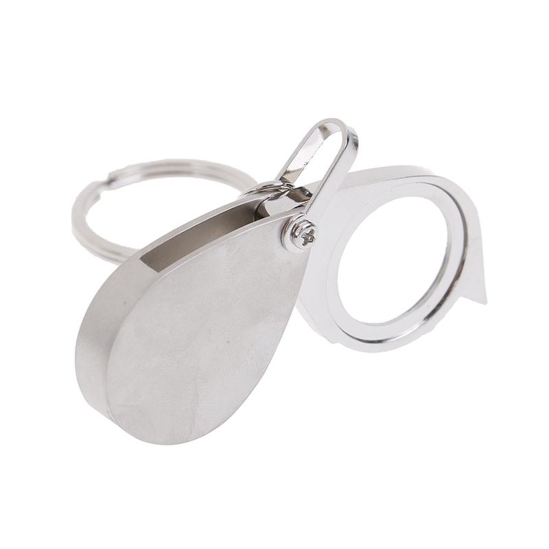 Полностью металлическая 30-миллиметровая складная карманная лупа с брелоком
