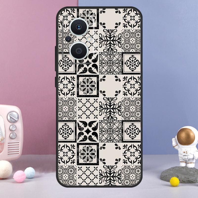 Эстетичный чехол в стиле бохо с мозаикой для OPPO Reno 14 F 11F 12F 13F 10 11 12 13 Pro 7 8 Lite OPPO Find X8 X6 X5 X9 Pro