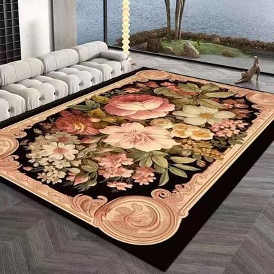 Скандинавский ковер с цветочным узором для гостиной, европейский коврик под диван и кофейный столик, ковер для гостиной, ковер во всю кровать в американском стиле, прикроватный ковер