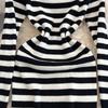 Платье-футляр с открытыми плечами Falda Sexy Mujer Slash Neck Striped Color Block Slim Knitted Bodycon Dress Autumn Wrapped Dresses ChicDresses