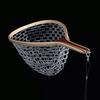 Fly Fishing Landing Net Wooden Handle Frame Catch and Release Net Portable Lightweight Rubber Fishing Net