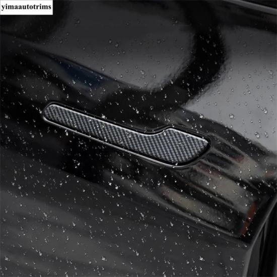 Car Outer Door Handle Decoration Cover Trim ABS Black / Stainless Steel Accessories Exterior For Tesla Model 3 Model Y 2024