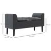 Storage Bench Linen Look Upholstered Bench Wooden Legs Bed Bench Load Bearing Up To 130 Kg For Living Room Bedroom Hallway 116 X 44 X 58 Cm Dark Gray