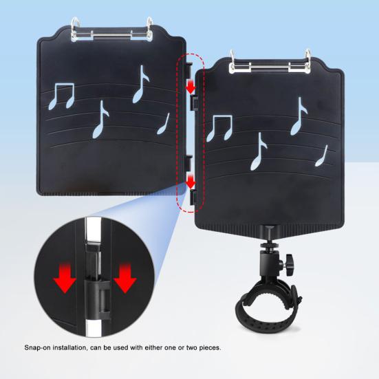 Маршевая лира для трубы, регулируемая лира для маршевого оркестра, вращение на 360 градусов, лира для низких медных духовых инструментов с папкой для нот для трубы или корнета