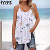Women's Fashion Casual Summer Spring Flower Pattern Print Sleeveless Suspenders Blouses & Shirts
