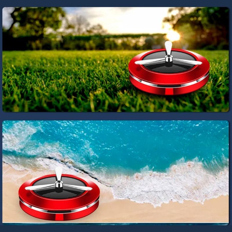 Автоматический вращающийся аромадиффузор на солнечной батарее, освежители воздуха, декор для приборной панели, украшение