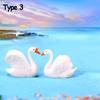 2PCS/Set Crafts Statue Micro Landscape Goose Model Swan Figurine Home Decor Miniature Animal