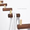 1 шт., декоративные крючки из цельного дерева и латуни, креативные настенные крючки для гостиной, ванной комнаты, деревянные кухонные принадлежности, крючки для ключей