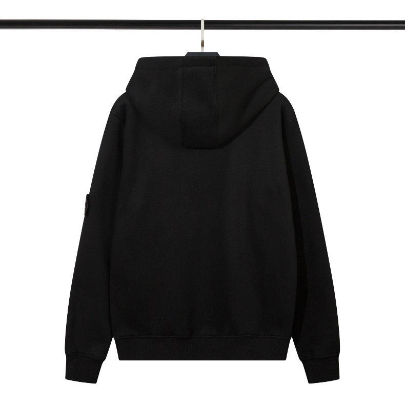 Толстовка с капюшоном American Autumn/Winter Stone Badge - Plus Velvet Hooded Sweater для пар