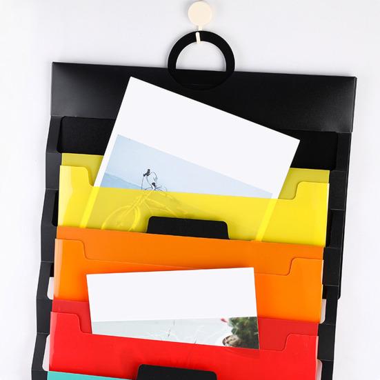 Папка-органайзер для хранения файлов с 6 большими карманами, портативная складная настенная папка, экономящая место