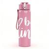 1PC Be Kind White Minimal Line Print 750ml Color Plastic Sports Water Bottle Leakproof Flip Straw Lid Suitable for Sports Office Home Use