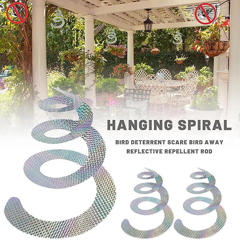 Birds Repellent Strip Scare Device Reflective Hanging Spiral Birds Deterrent for Courtyard Balcony (5pcs)
