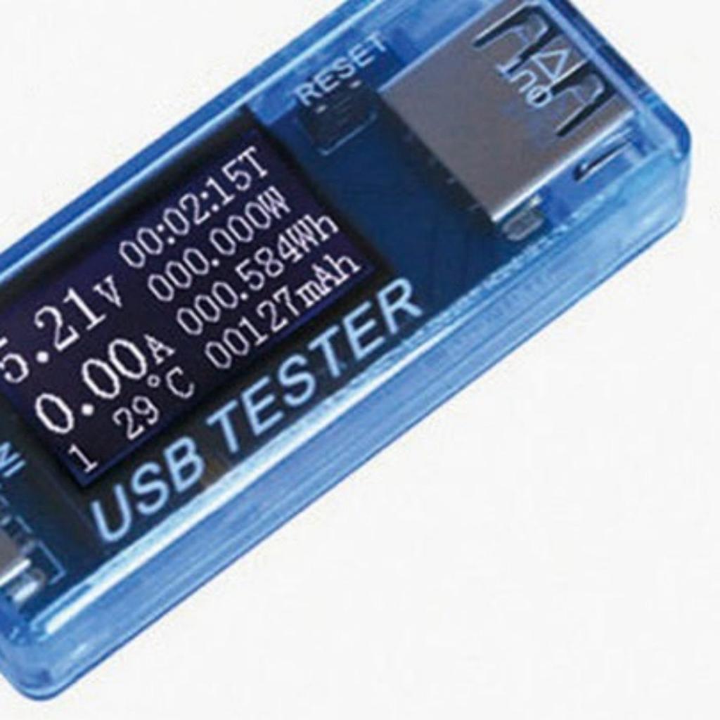 USB тестер ток напряжение емкость время мощность Вт температура дисплей USB вольтметр синий