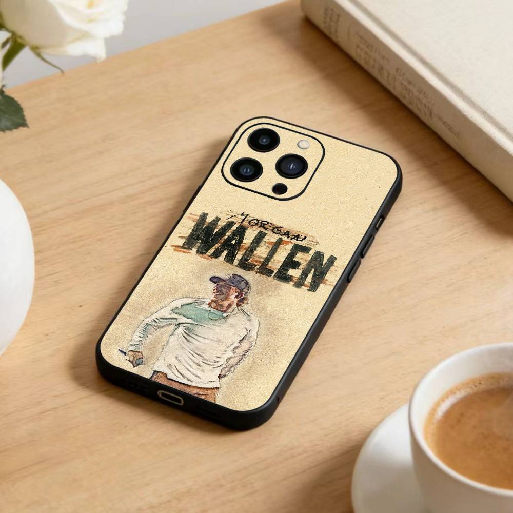 W-Morgan M-Wallen Phone Case For iPhone 17 16 15 14 13 12 Max Plus Silicone Black Cover