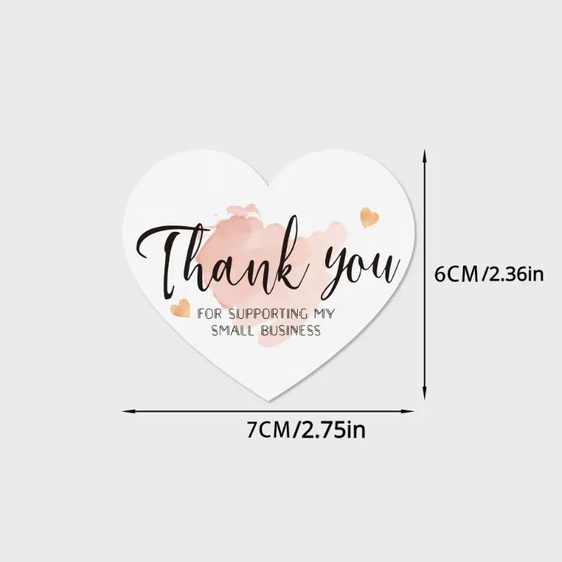 50 шт. 5 стилей розовые бирки «Спасибо» в форме сердца, наклейки для подарочной упаковки, для вечеринки