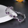New Sparkling Purple Crystal White Zirconia Full Set Bracelet Women's Elegant Temperament Zircon Accessories Party Holiday Gift