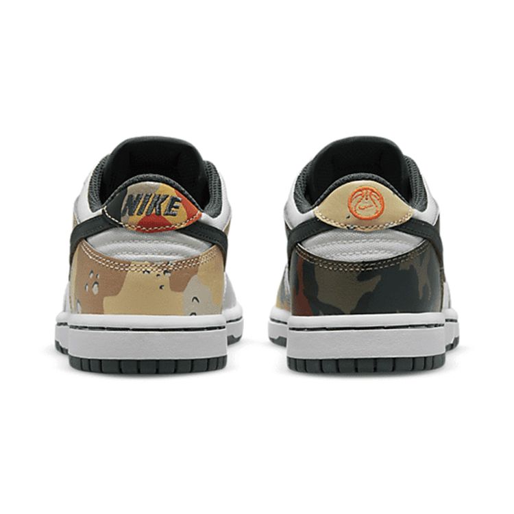 Nike Детские кроссовки Dunk Low SE PS Sail Multi-Camo Multi-Color Vintage-Green Total-Orange DB1900-100