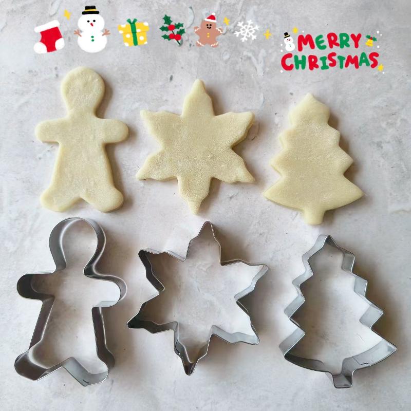 12pcs Christmas Cookie Cutters, Stainless Steel Pastry Cutters, Biscuit Molds, Baking Tools, Kitchen Gadgets, Kitchen Accessorie