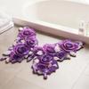 Коврик для пола Форма бабочек 3D Цветочный узор Нескользящая точечно-тисненая основа Дверной коврик Водопоглощающий Быстросохнущий Коврик для ванной комнаты