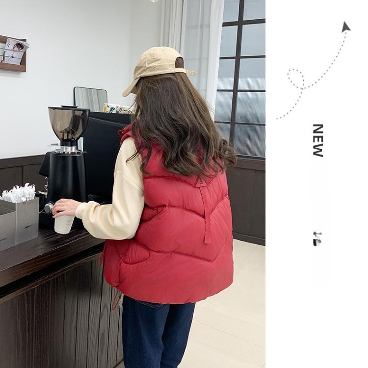 Fashionable and Warm Women's Stand Collar Cotton Warm Vest for Winter
