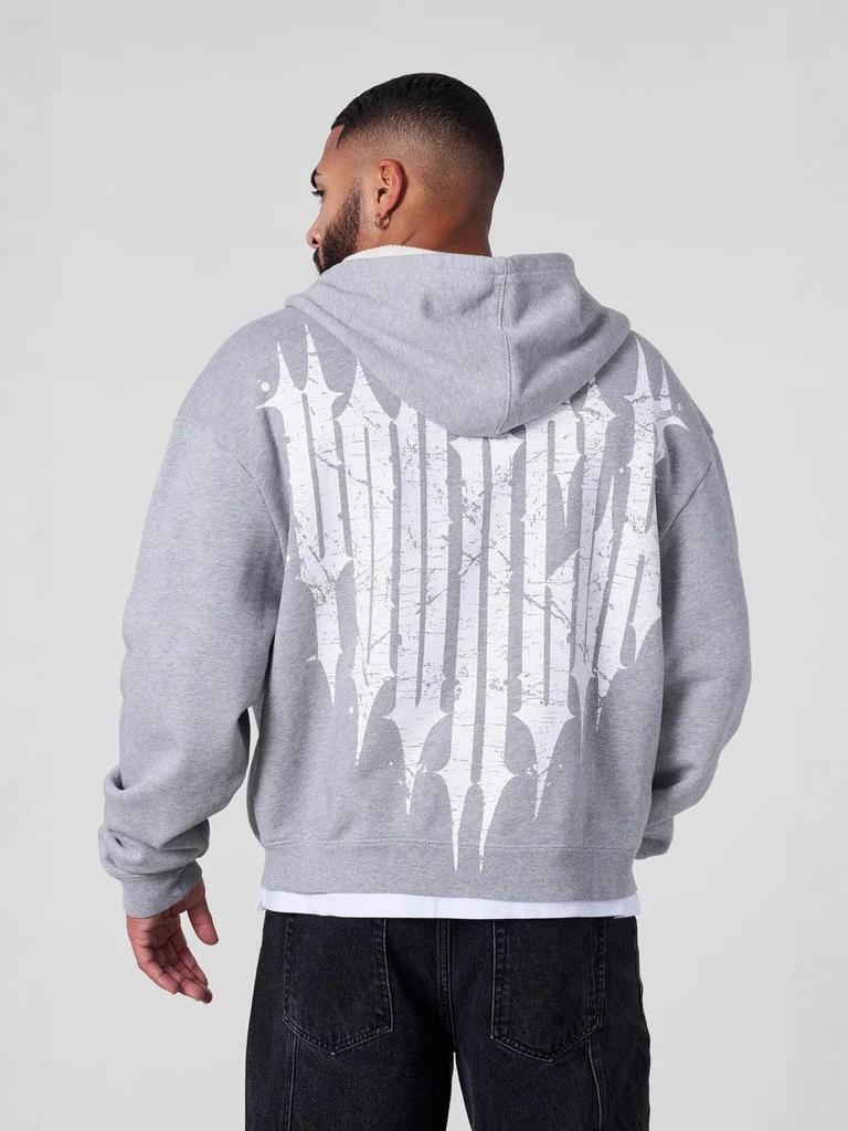 Мужская толстовка-кардиган на молнии в американском стиле YOUNGLA для бега и фитнеса