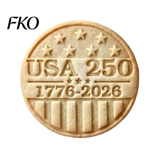 Special Occasion Decorative Piece 250th Anniversary Cookies Ornament with 3D Deep Embossed Texture, 1776-2026 Commemorative Decorations, Ideal