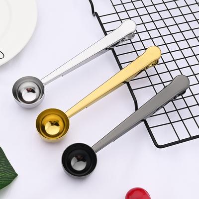 2 в 1 кофейная ложка из нержавеющей стали, уплотнительный зажим, кухонные золотые аксессуары, украшение для кафе Expresso Cucharilla