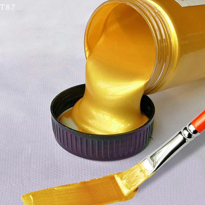 Водонепроницаемый Не выцветающий для статуарной росписи DIY Ручная роспись одежды Граффити Пигменты 100 мл Золотая краска Металлическая акриловая краска