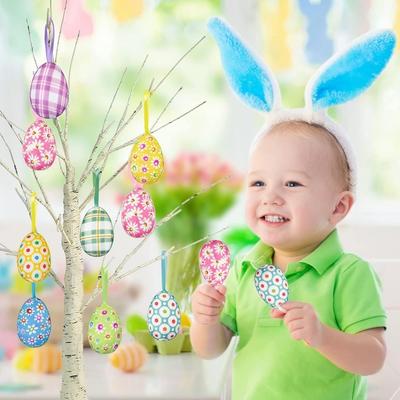 24 шт. Многоцветные Пасхальные Яйца Украшения DIY Поделки Милые Подвесные Украшения Подвесные веревки Декоративные Пасхальные Украшения для Вечеринки