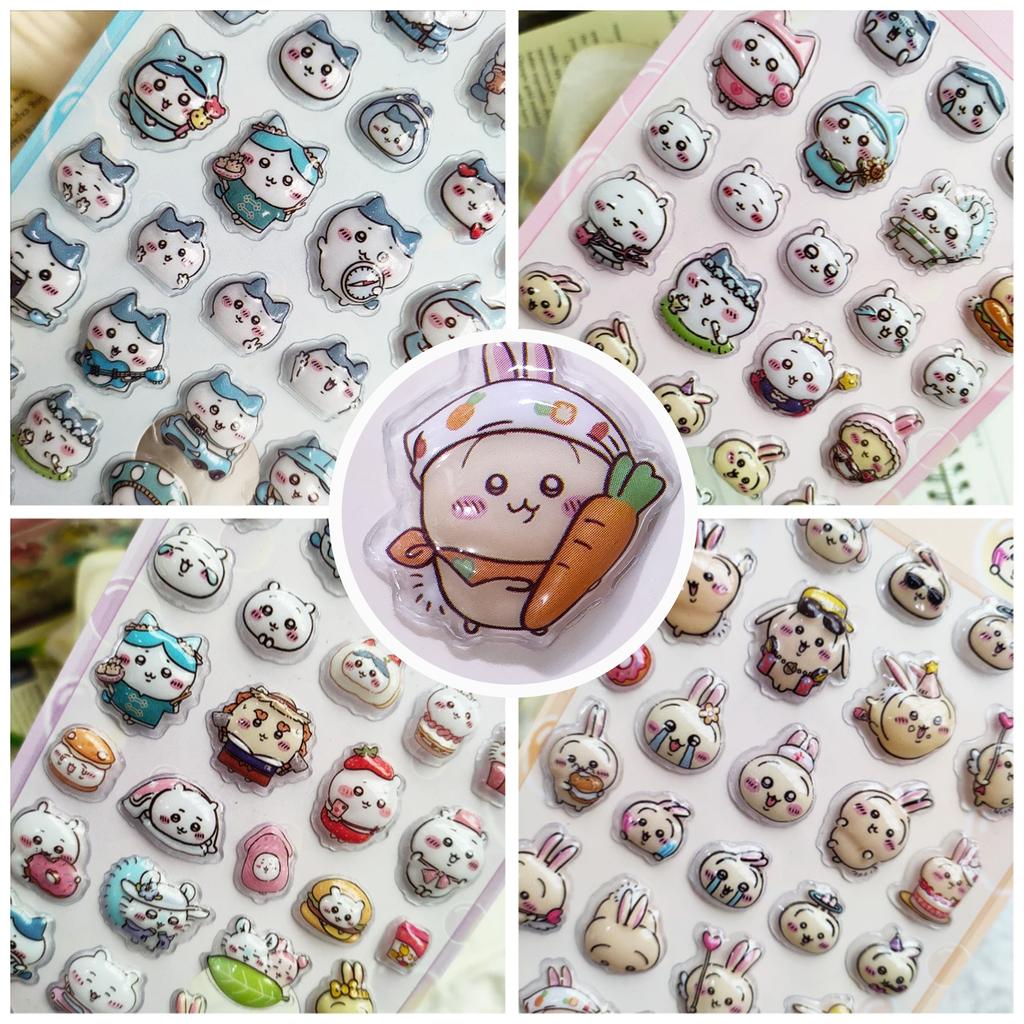 Kawaii Chiikawa 3D Relief Stickers, Self-Adhesive Cartoon Decals for Laptop Water Bottle Gift